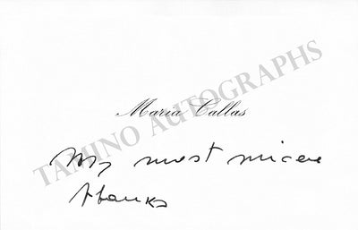 Callas, Maria - Personal Card