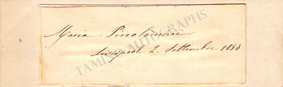 Piccolomini, Maria - Signature Cut 1858
