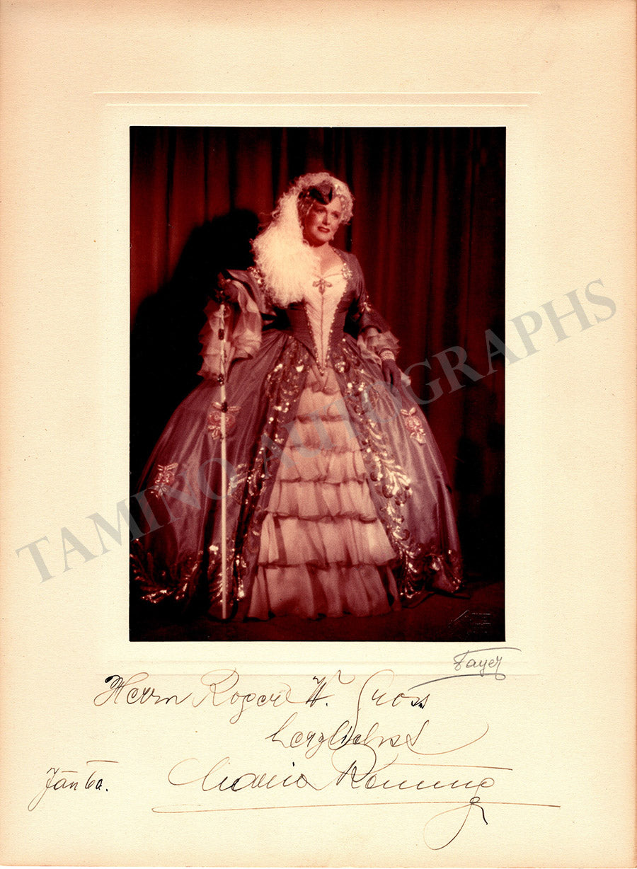 Maria Rind Maria Reining Autograph Signed Photograph 1960