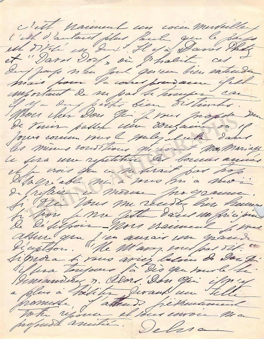Delmark Letters Delna, Marie - Autograph Letter Signed