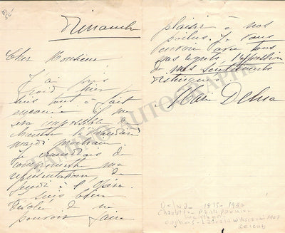 Delna, Marie - Set of 2 Autograph Letters Signed