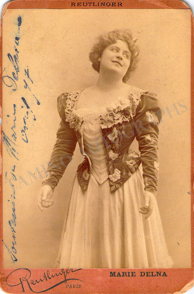 Delna, Marie - Signed Cabinet Photo 1897