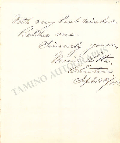 Litta, Marie - Signed Album Page 1888