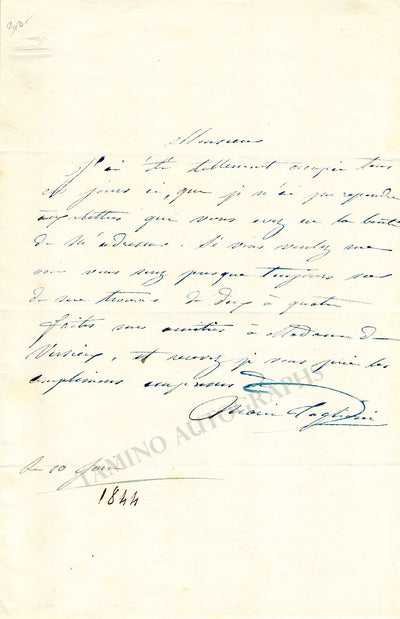 Taglioni, Marie - Autograph Letter Signed 1844