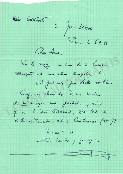 Constant, Marius - Autograph Note Signed 1993