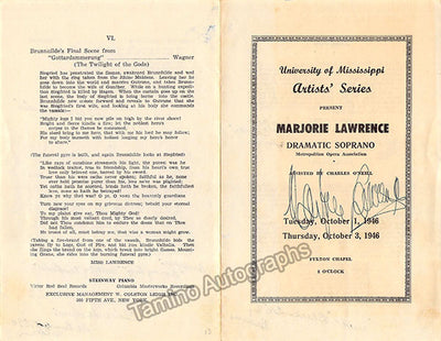 Lawrence, Marjorie - Signed Program Oxford, MS, 1946