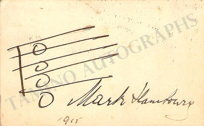 Hambourg, Mark - Autograph Music Quote Signed 1915