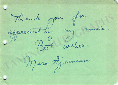 Ajemian, Maro - Signed Album Page