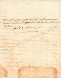 Marquis de Villemont - Autograph Letter Signed 1772