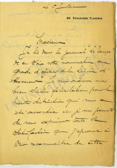 Hanau, Marthe - Autograph Letter Signed