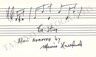 Hamlisch, Marvin - Autograph Music Quote Signed