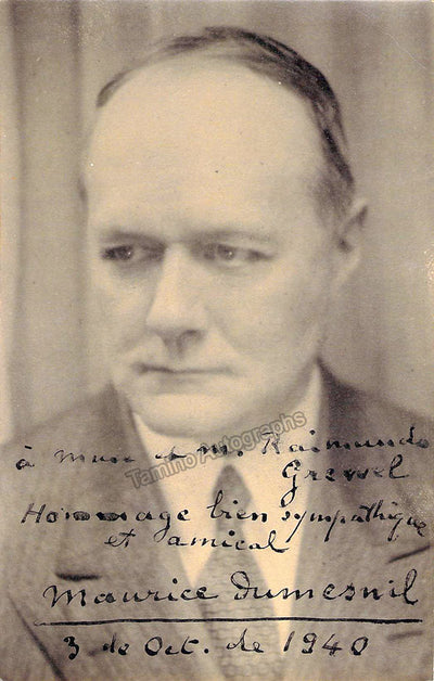 Dumesnil, Maurice - Signed Photograph 1940