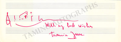Jarre, Maurice - Autograph Music Quote Signed 1990