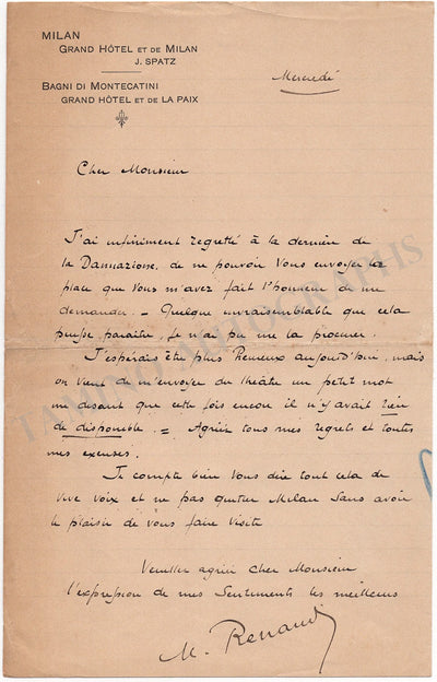 Renaud, Maurice - Autograph Manuscripts (Various Options)