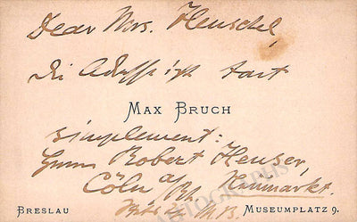 Bruch, Max - Signed Card