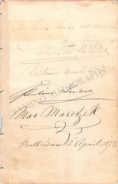 Lucca, Pauline - Maretzek, Max - Signed Album Page