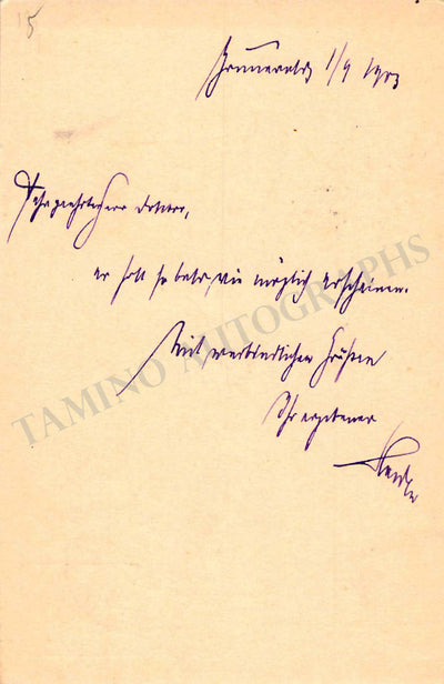 Harden, Maximilian - Set of 3 Autograph Notes Signed