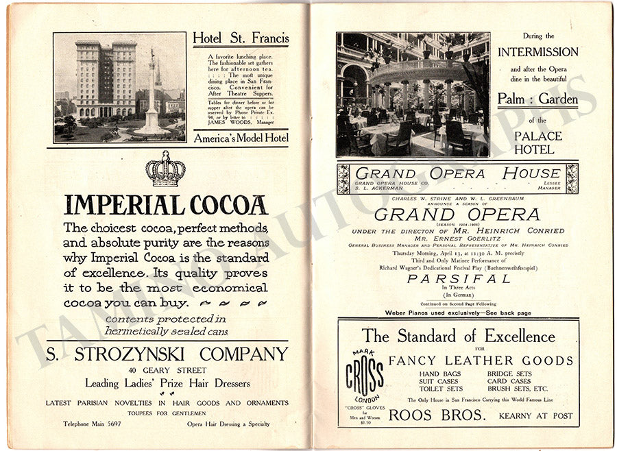 Metropolitan Opera San Francisco Tour Program 1905 – Tamino