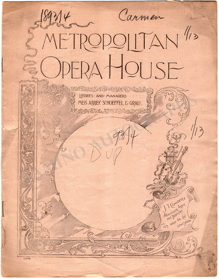 Metropolitan Opera Set of 8 Vintage Opera Programs – Tamino