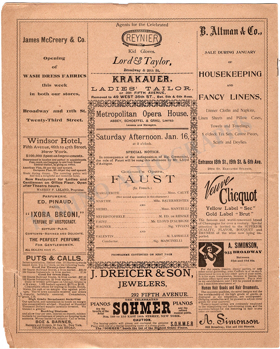 Metropolitan Opera Set of 8 Vintage Opera Programs – Tamino