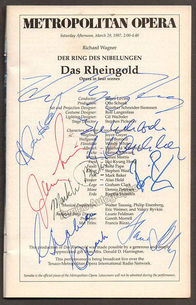 Metropolitan Opera - Set x 4 Signed Programs Der Ring 1997