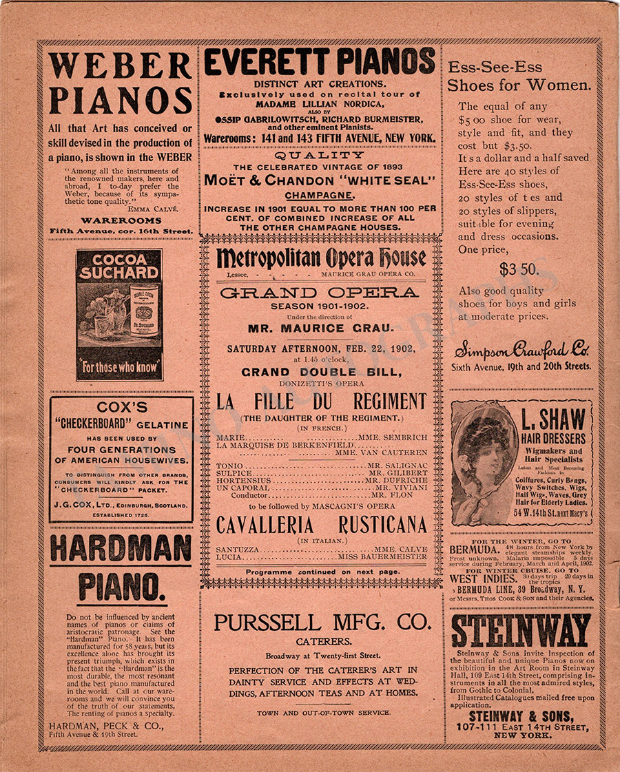 Metropolitan Opera Set of 8 Vintage Opera Programs – Tamino
