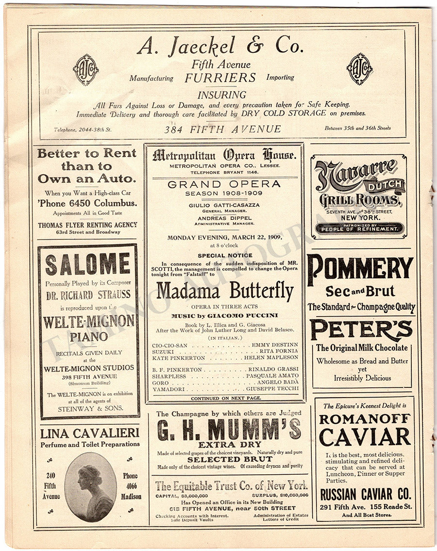 Metropolitan Opera Set of 8 Vintage Opera Programs – Tamino