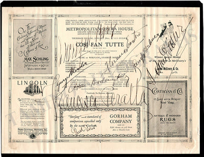 Met Opera - Set of 2 Cast Pages 1925