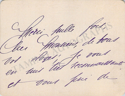 Heglon, Meyrianne - Autograph Note Signed