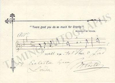 Costa, Michael - Autograph Music Quote Signed 1959