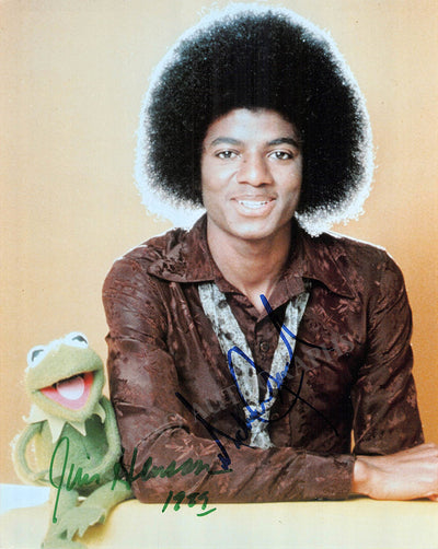 Jackson, Michael - Henson, Jim - Double Signed Photograph 1989