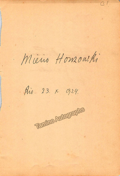 Horszowski, Mieczyslaw - Signed Album Page Rio 1924