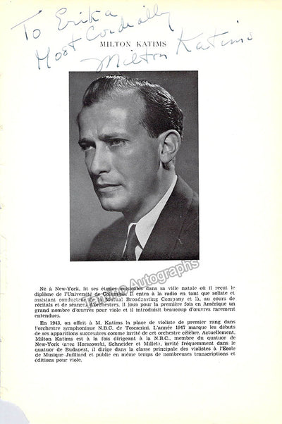 Katims, Milton - Signed Page