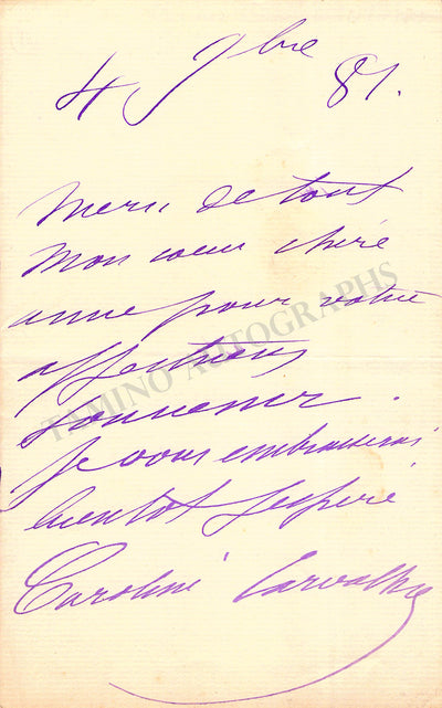 Autograph Note Signed (1887)