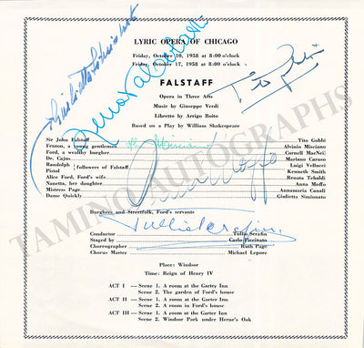 Moffo, Anna - Tebaldi, Renata - Gobbi, Tito & Others - Signed Clip Falstaff 1958