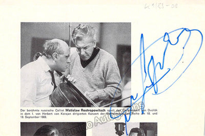 Rostropovich, Mstislav - Signed Page Clip