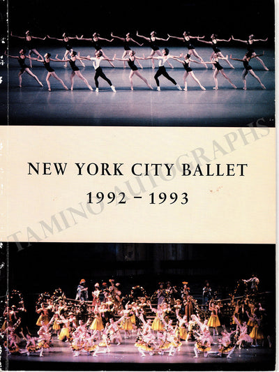 New York City Ballet - Signed Season Brochure 1992-1993