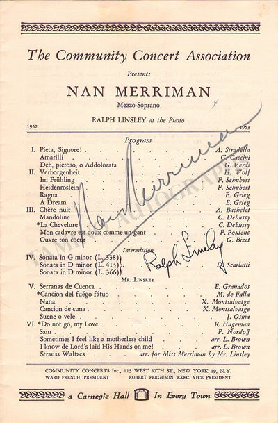 Merriman, Nan - Set of 2 Signed Programs