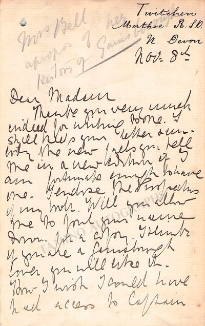 Bell, Nancy - Autograph Letter Signed