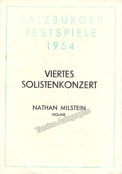Milstein, Nathan - Unsigned Concert Programs (Various Options)