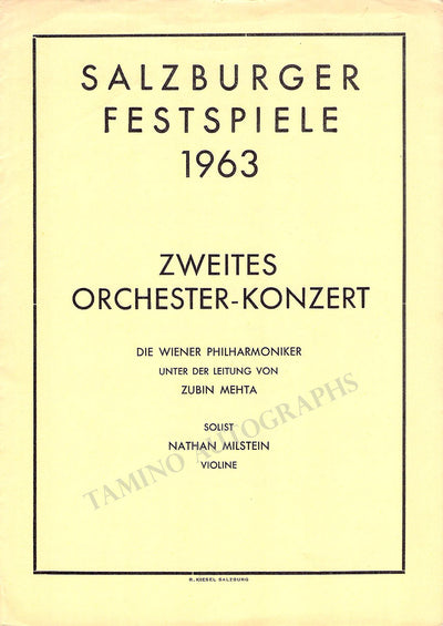 Milstein, Nathan - Concert Program Salzburg 1963