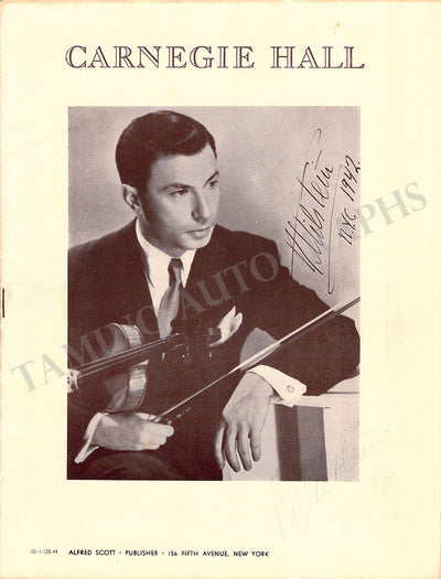 Milstein, Nathan - Signed Program New York 1944