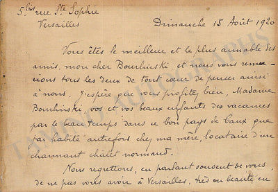 Escalier, Nicolas - Signed Note