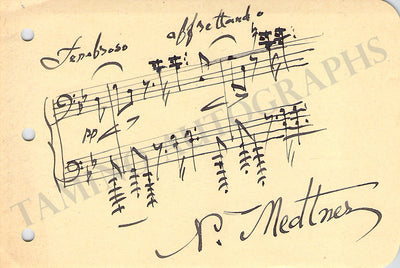 Medtner, Nikolai - Autograph Music Quote Signed
