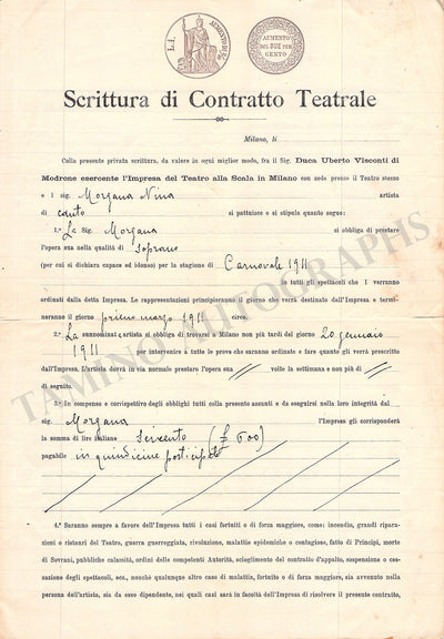 Morgana, Nina - Signed Document 1911