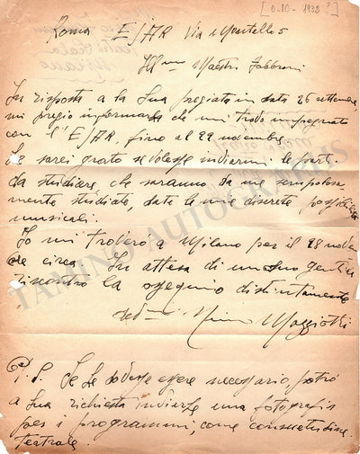 Mazziotti, Nino - Autograph Letter Signed