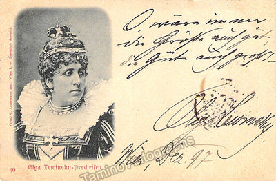 Lewinsky-Prechreissen, Olga - Signed Photograph 1897