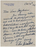 Fremstad, Olive - Autograph Note Signed 1937