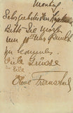 Fremstad, Olive - Autograph Note Signed