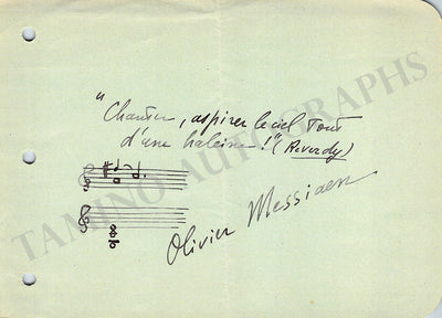 Messiaen, Olivier - Autograph Music Quote Signed